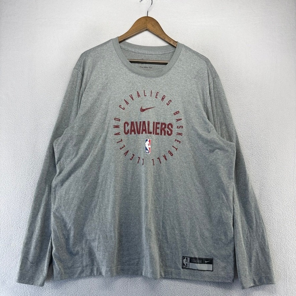 Cleveland Cavaliers Shirt men's 2XL Gray Nike Dri Fit Team Player NBA Light